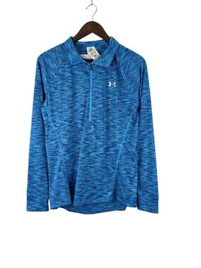 Under Armour Women’s Large Pullover 1/4 Zip Blue Stretch Long Sleeve Lightweight